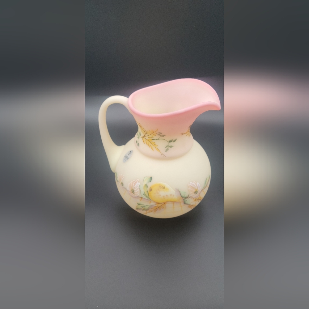 Fenton Uranium Burmese Bountiful Harvest Pitcher - Picture 4 of 6
